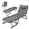 Gray 3 in 1 Camping Cot Sofa Chair Bed Foldable Adjustable Reclining Lounge